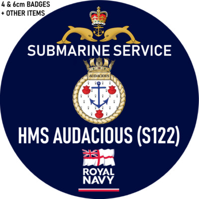 Royal Navy SUBMARINE SERVICE Pin Anstecker HMS AUDACIOUS Abzeichen Schlüsselanhänger & mehr