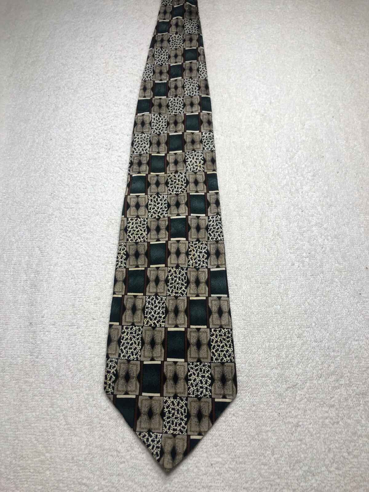 VALENTINO MENS TIE GREEN GRAY BLACK WHITE 4 X 59 thumbnail 2