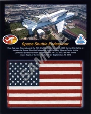 FLOWN FLAG- NASA SPACE SHUTTLE CARRIER AIRCRAFT -ENDEAVOUR MUSEUM DELIVERY- SCA