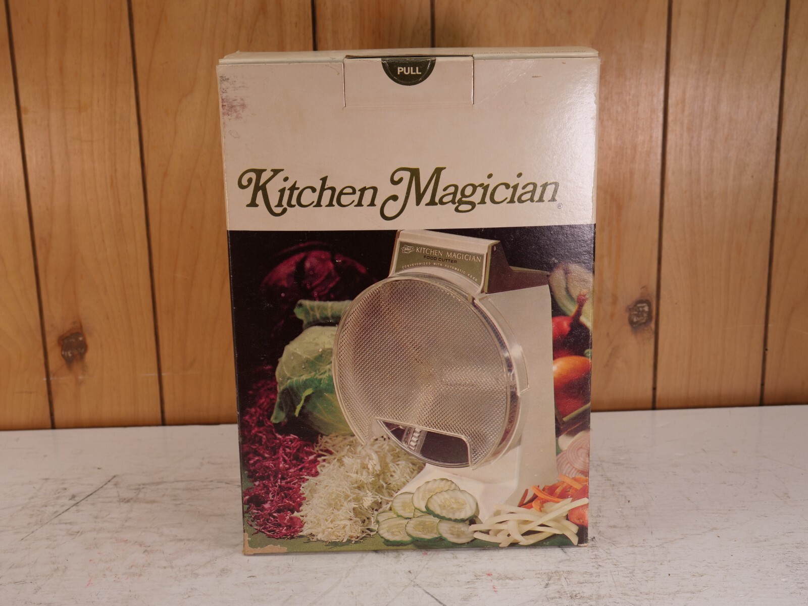Vintage Popeil Kitchen Magician Food Cutter Slicer Shredder 1970 Original Box