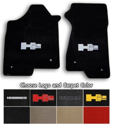 Lloyd Velourtex Front Carpet Floor Mats for 2003-2009 Hummer H2 with Logo
