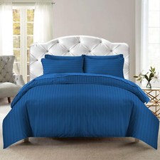 Strip Duvet Cover Zip Closure With Pillow Case 100% P Cotton Duvet Bedding Set