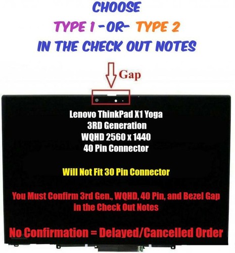 01YT250 For Lenovo ThinkPad X1 Yoga 3rd 
