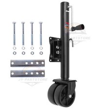 2000lbs 12lift Heavy Duty Dual Wheels Swivel Rv Boat Trailer Jack Bolt-on