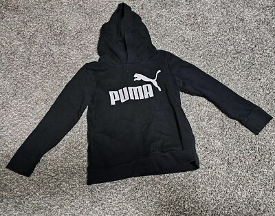 Kids Size XS Puma Black Sweatshirt Hoodie Long Sleeve Sweater Children 