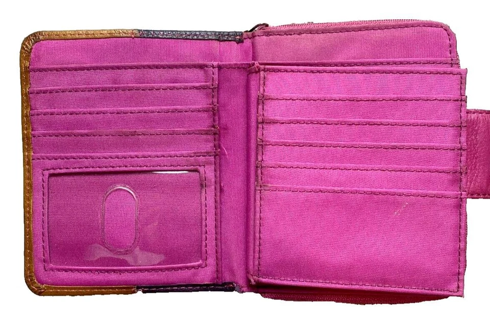 Cartera de cuero genuino Rolfs 20 ranuras para tarjeteros plegable bloque de color Foto 4 de 4