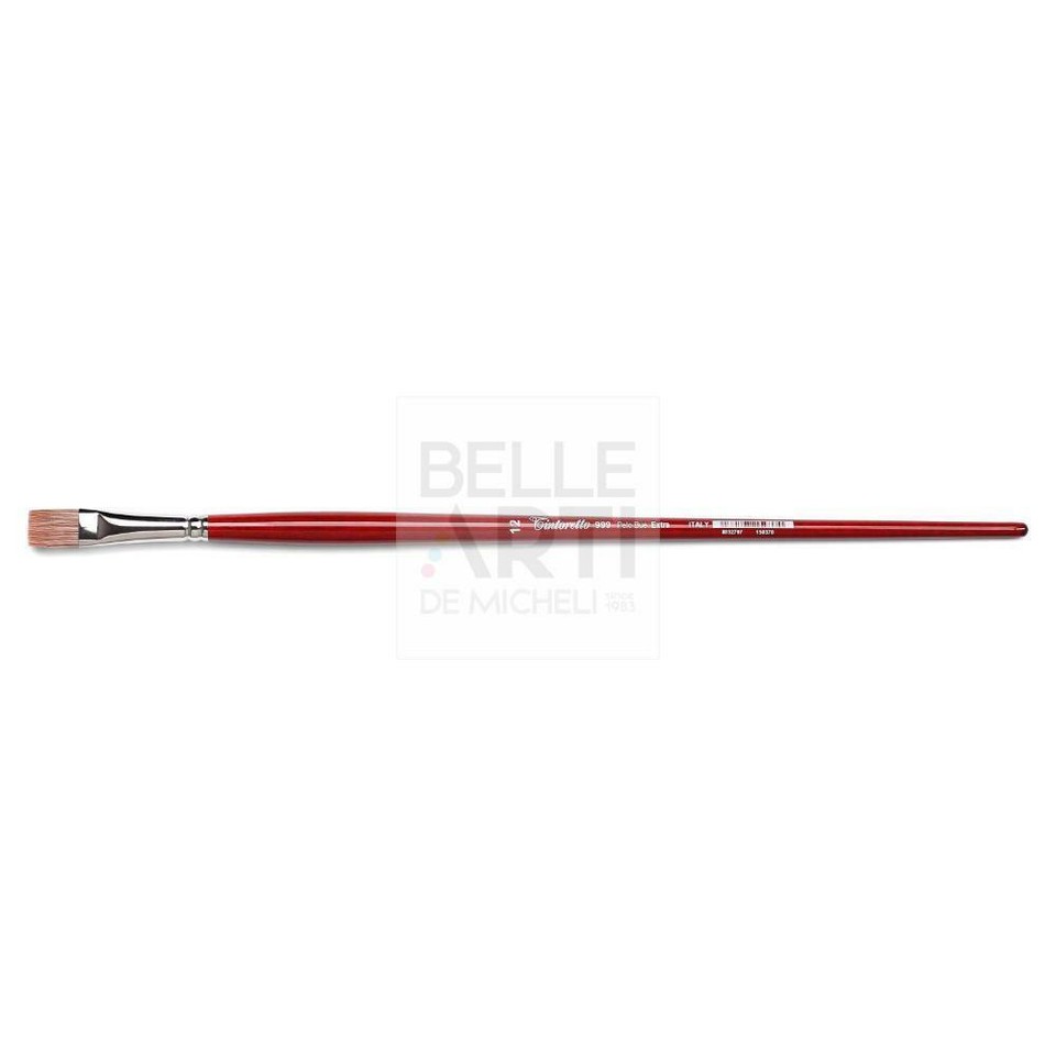 Da Vinci Flachpinsel Serie 1866j Nr. 6 – Ochsenhaar, Langer Griff, Transparent Rot Lackiert