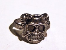 Alien Skull Biker Ring Size 8.5