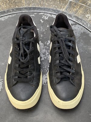 Veja Campo Black White Leather Sneakers Shoes Women's Size 8
