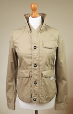 G-star Raw Denim Fleet Jacket Size S Small Uk Pure Cotton Zip Up Casual Khaki