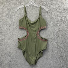 NWT Aerie Cut Out Full Coverage One Piece Swimsuit Olive Beach Travel Women's XL