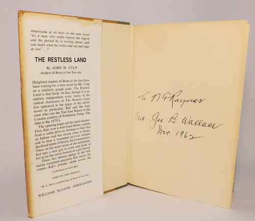John H. Culp RESTLESS LAND 1962 Hardcover with Dust Jacket Vintage Western - Picture 3 of 9