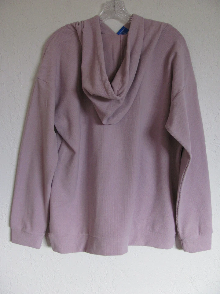 Andrew Marc New York Acanalado Suave Acogedor Sudadera con Capucha Pullover-Mauve-Talla 2X (22-24)-NUEVO CON ETIQUETAS Foto 3 de 4