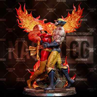 Wolverine & Phoenix Resin Sculpture Statue Model Kit Unpainted/Unassembled