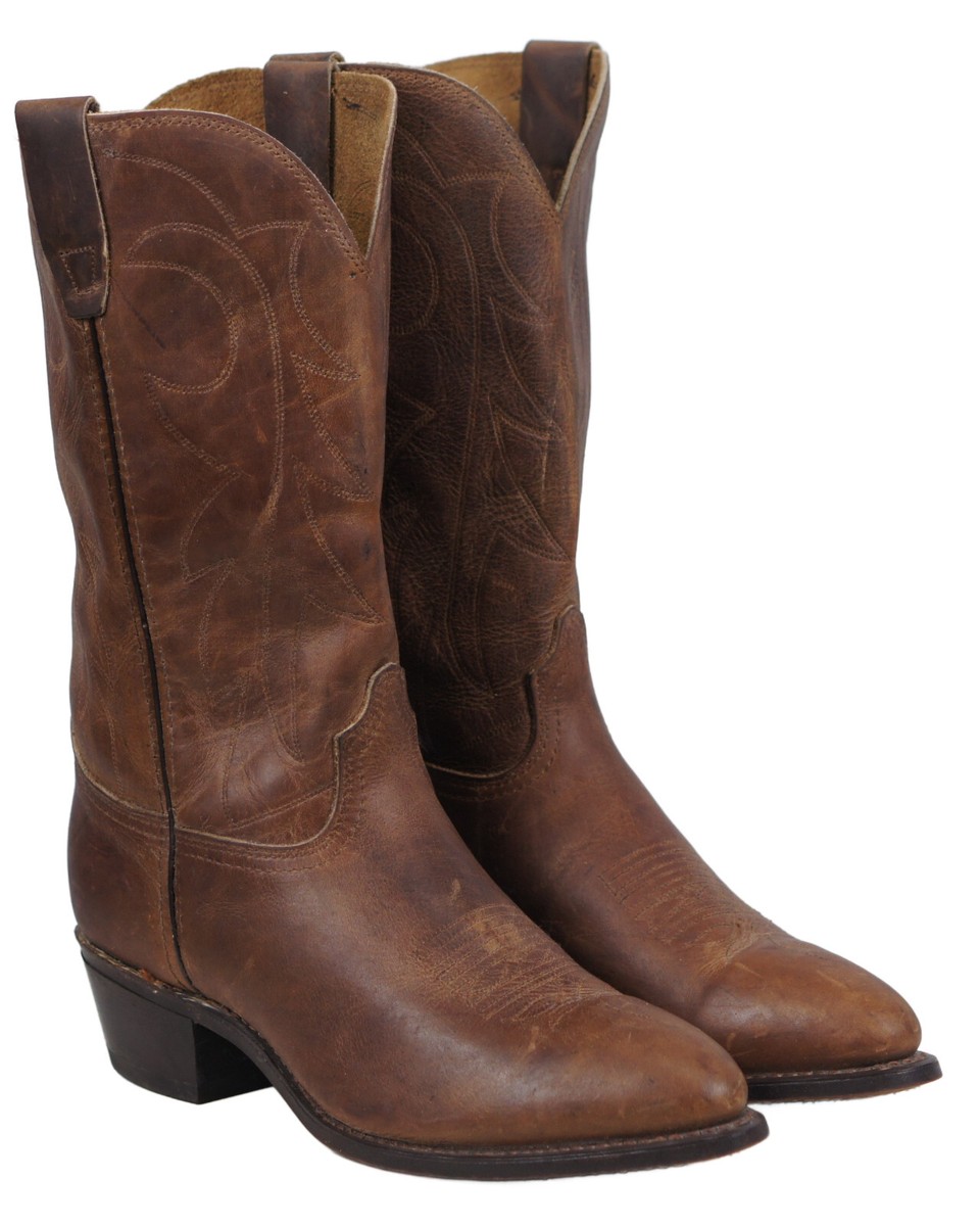 Durango Distressed Brown Leather Cowboy Western Boots Vintage US