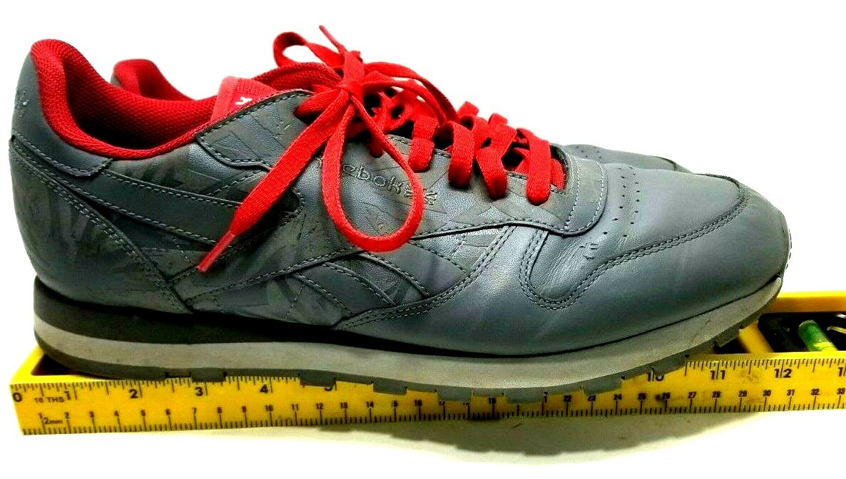 Reebok Classic Leather Grey & Red Men's Shoes Size 12 (Z1) thumbnail 4
