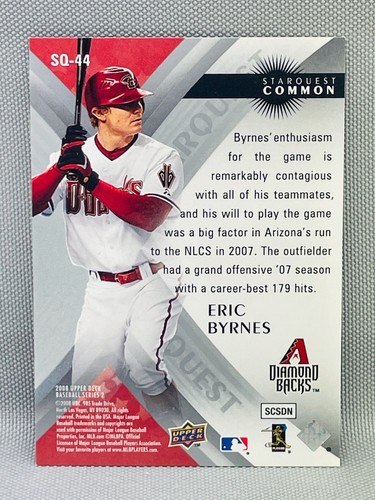 2008 Upper Deck Baseball - STARQUEST Foil Insert - ERIC BYRNES #SQ-44 - Picture 2 of 2