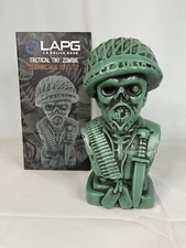 Tactical Tiki Zombie Mug Zombie Bust Knife Bullets Tiki Mug LAPG Green Glaze