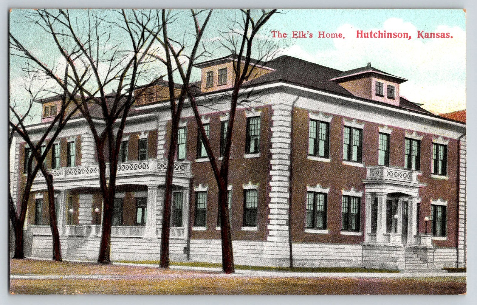 Postcard The Elks Home Hutchison Kansas eBay