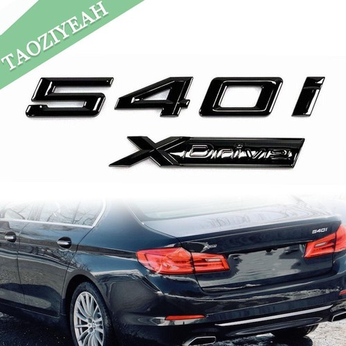Gloss Black For New 5 Series Emblem 540i+XDrive Number Letters Rear ...