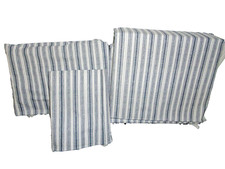 NAUTICA GRAY CHARCOAL WHITE TICKING STRIPE COLERIDGE 3PC TWIN SHEET SET
