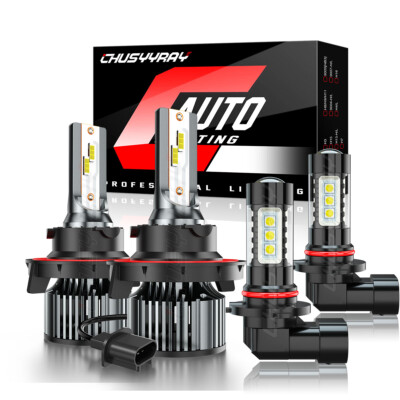 For Ford F250 Super Duty XL Cab Pickup 2005-2022 LED Headlight Fog Lights Bulbs