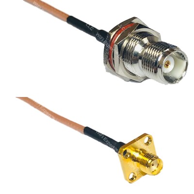 RG316 TNC FEMALE BULKHEAD to SMA FEMALE FLANGE RF Cable Rapid-SHIP LOT