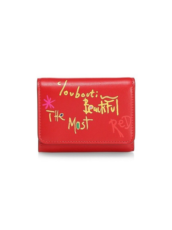 100% AUTHENTIC NEW WOMEN CHRISTIAN LOUBOUTIN MINI LOUBIGAGA COIN WALLET