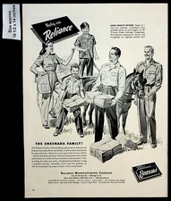 1944 Reliance Ensenada Mfg Mens Work Wear Shirts Slacks Vintage Print Ad 39050
