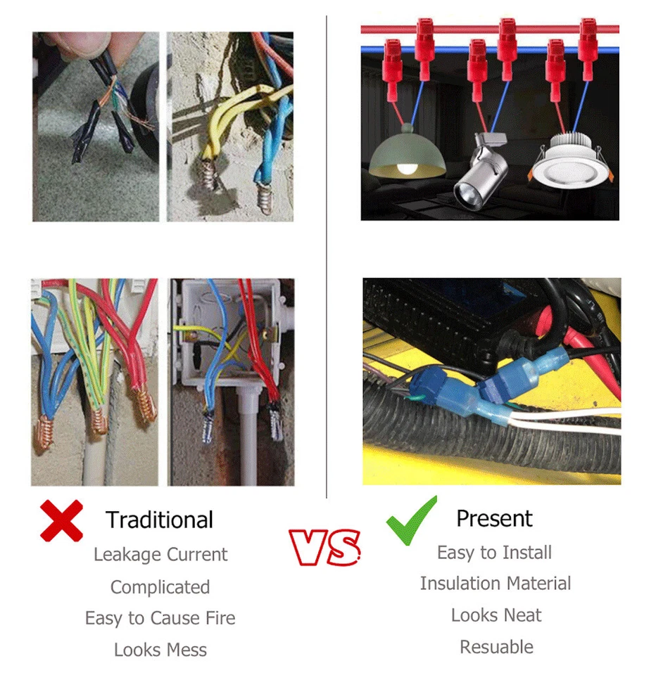 60pcs T-Taps Wire Terminal Connectors Insulated 22-10 AWG Quick Splice Combo Kit - Image 2 of 4