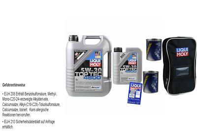 6L Motoröl Liqui Moly Top Tec 4600 5W-30 2x MANNOL Motor Flush ADDITIV Tasche
