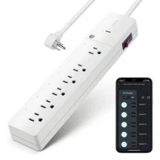 iHome 6 Outlet Smart Surge Protector Works with Alexa and Google Home, App Contr