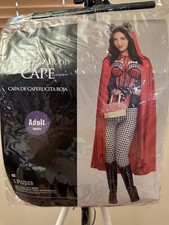 Storybook Red Riding Hood Cape Adult OS Halloween Costume Accessory Cloak NWOT