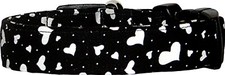 Black  White Hearts Valentines Day Handmade Dog Collar