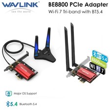 Wavlink WiFi 7 PCIe Card BE8800 Tri-Band Buletooth 5.4 Win 11/10 for Desktop PC