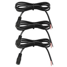 3PCS 1M/3.3FT 22AWG DC Power Pigtail Barrel Plug 2.1mm x 5.5mm Female Connect...