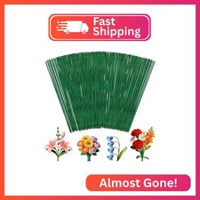 Xilanhhaa 100 Pcs 14 Inch 2mm Dark Green Iron 18 Gauge Floral Stems Wire for Art