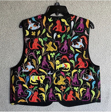 Maharani Vest Womens Cats Embroidered Christmas Festive