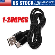 Lot USB-A to  Type-C Fast Charging Data SYNC Charger Cable Cord 3/6FT LONG