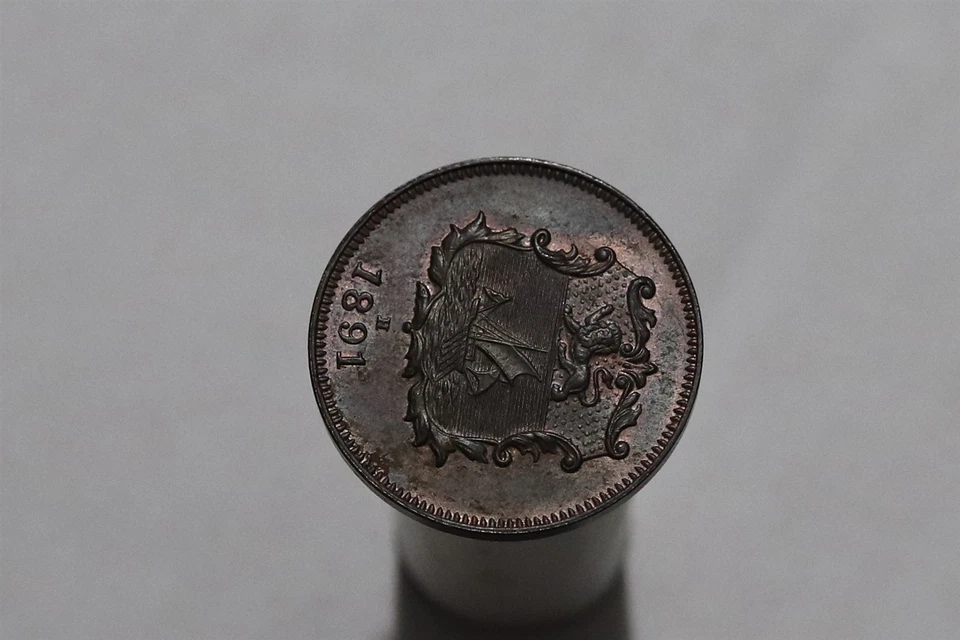 🧭 🇲🇾 BRITISH NORTH BORNEO 1/2 CENT 1891 H RARE HIGH GRADE B87 #K3290 - Image 3 of 4