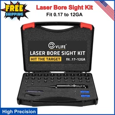 CVLIFE Laser Bore Sight Kit with 32 Adapters Fit 0.17 to 12GA Calibers Red/Green