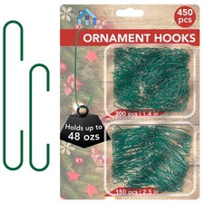 Iconikal 450 Pack Heavy Duty Green Christmas Tree Ornament Hooks - 1.4  2.5 ...