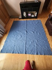 Twin Chambray Quilted Bedspread 100 Cotton Reversible Blue/ LighterBlue 89Lx84W