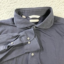 Suitsupply Shirt Mens 17 17.5 Navy Egyptian Cotton Extra Slim Fit Long Sleeve