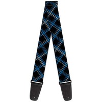 Guitar Strap - Plaid Black/Turquoise/Gray (Us Import) Acc Neu