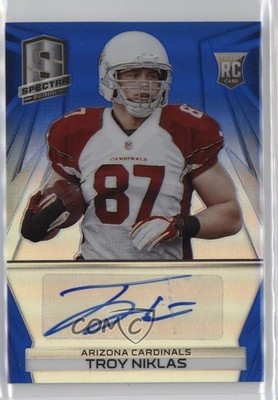 2014 Panini Spectra Blue Prizm 43/49 Troy Niklas #313 Rookie Auto RC 7eo