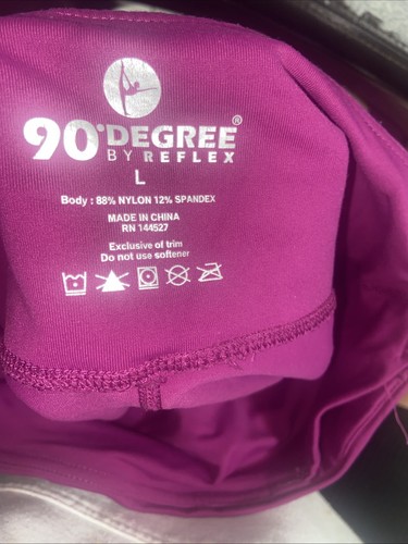 90 Degree Women's Mid-Rise Active Wear Magenta Leggings Size Large - Bild 6 von 6