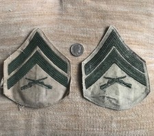 USMC Marine Corps Rank pair of patches Corporal E-4 previously issued khaki 