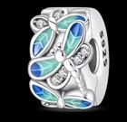 S925 Solid Sterling Cute Dragonfly Clip On Charms For Moments Bracelets Green