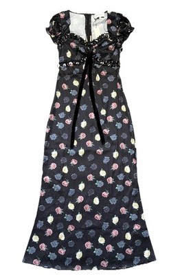 Mable Tenesia Dress S Black Floral Sweetheart Neckline Midi NEW